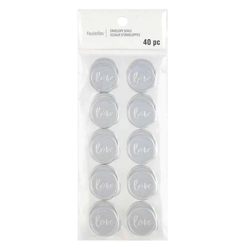 Silver Love Faux Wax Envelope Seals by Recollections™