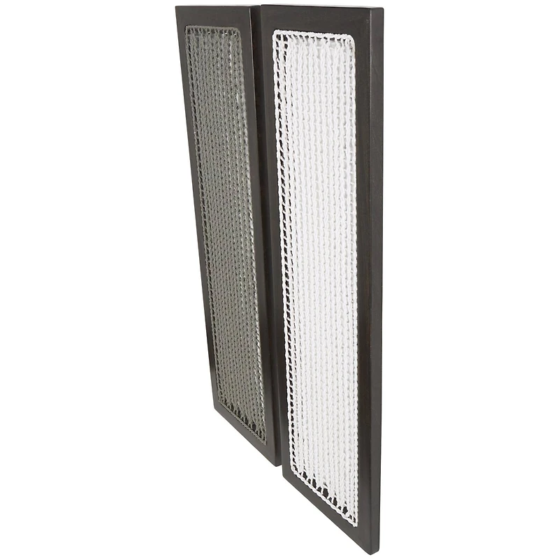 12" x 38" Dark Brown Mango Wood & Macrame Handmade Wall Décor Set