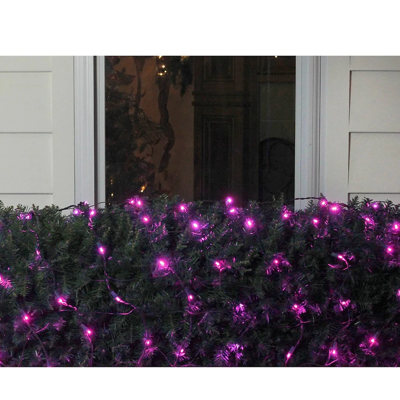 4' x 6' Raspberry Pink LED Wide Angle Net Style Christmas Lights - Green Wire