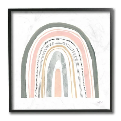 Stupell Industries Gray & Pink Rainbow Wall Art with Black Frame