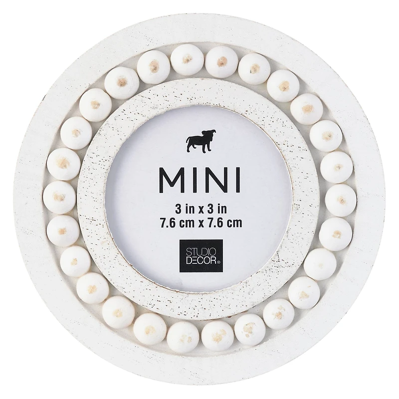 24 Pack: White Beaded Round 3" x 3" Mini Frame by Studio Décor®