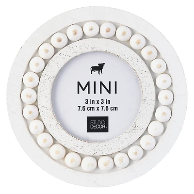 24 Pack: White Beaded Round 3" x 3" Mini Frame by Studio Décor®