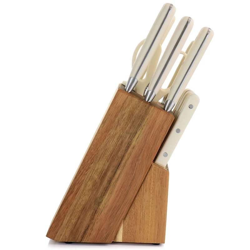 Martha Stewart Cream Stainless Steel 14 Piece Cutlery & Knife Block Set