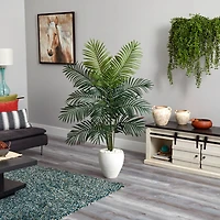 5.5ft. Paradise Artificial Palm Tree in White Planter