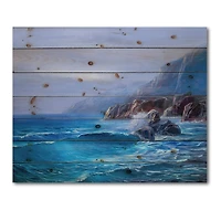 Designart - Morning On Sea Wave Paints On A Canvas