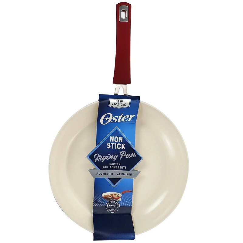 Oster Corbett 12'' Red Nonstick Aluminum Frying Pan