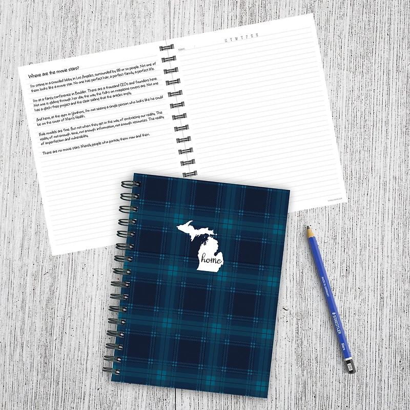 TF Publishing Michigan Blue Plaid Journal