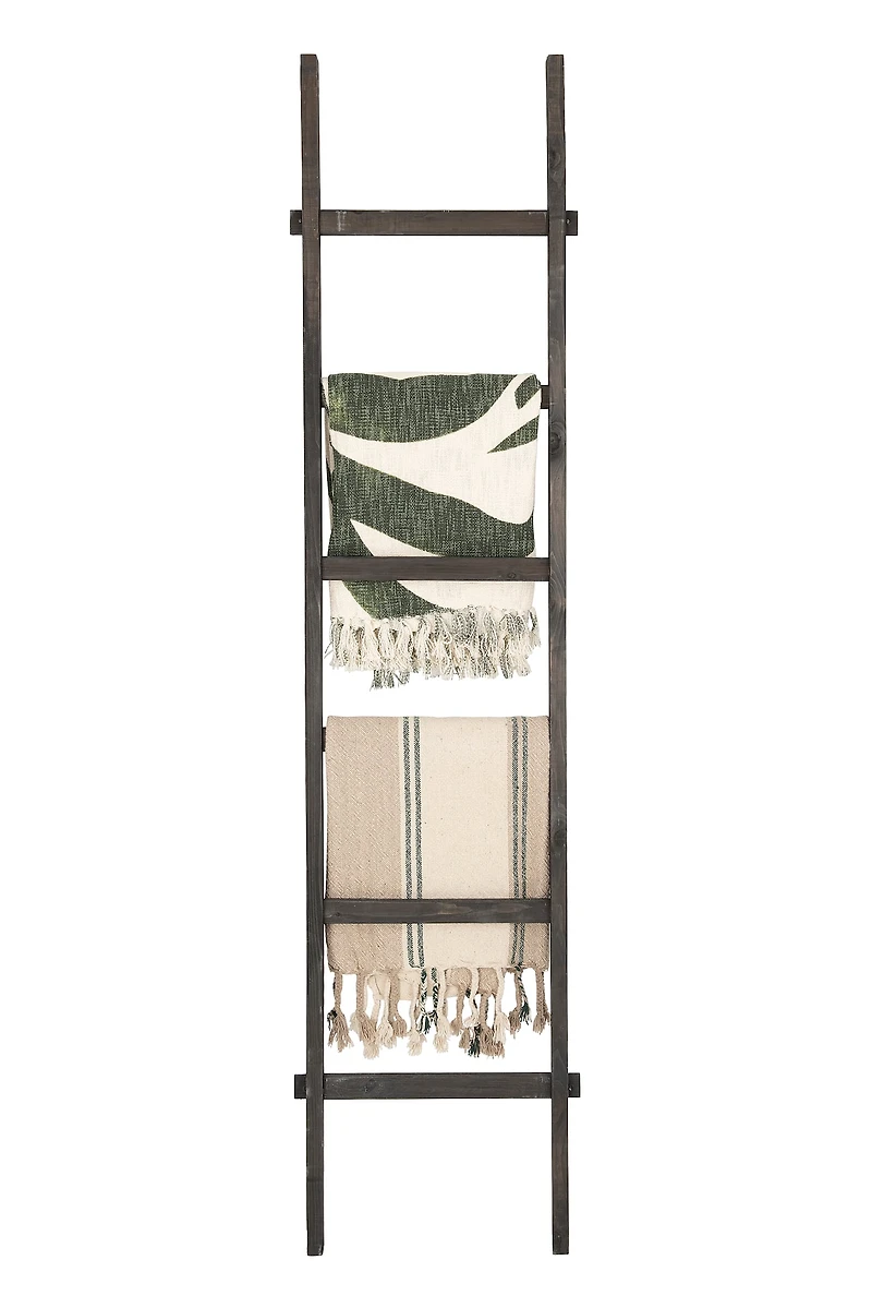 Hello Honey® 76.8" Black Wood Decorative Blanket Ladder
