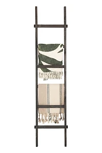 Hello Honey® 76.8" Black Wood Decorative Blanket Ladder