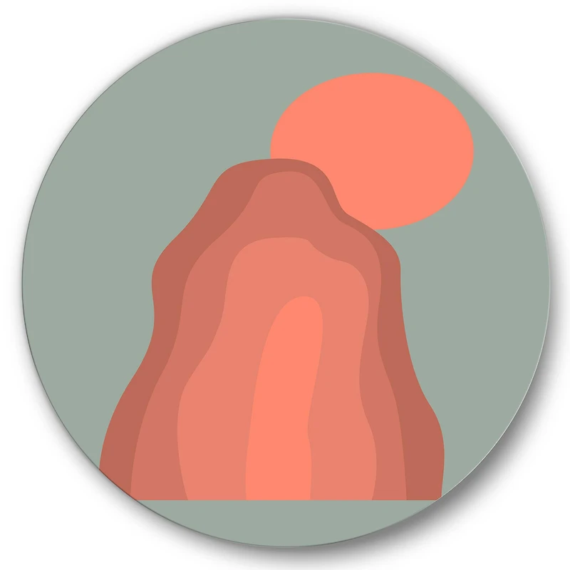 Designart - Pink Sunset Mountain Landscape