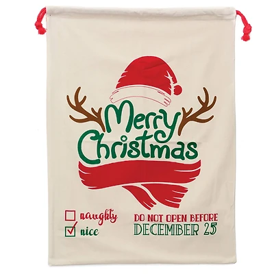 Personality Case™ 19" x 26" Red Scarf Cotton Christmas Drawstring Bag