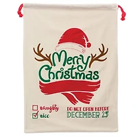 Personality Case™ 19" x 26" Red Scarf Cotton Christmas Drawstring Bag