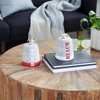 9" Gray Cement Coastal Lifeguard Sculpture Set