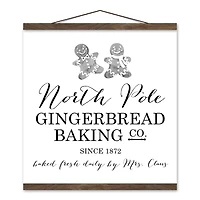 North Pole Gingerbread Co. 16x16 Teak Hanging Canvas