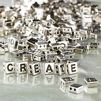 12 Pack: Rhodium Alphabet Plastic Craft Beads, 8mm by Bead Landing™