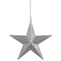 5.75" Silver Crackle Mirror Star Ornament