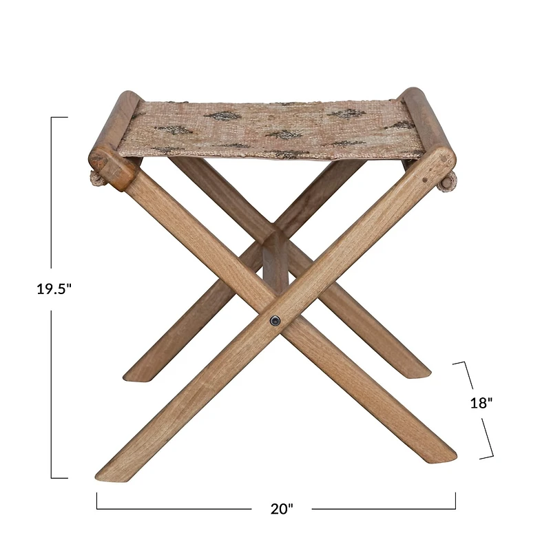 Hello Honey® 20" Natural Brown Modern Collapsible Wood Folding Stool
