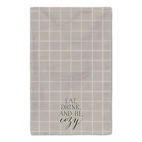 Be Cozy Gray and White Check Tea Towel - Set of 2