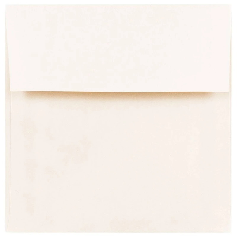 JAM Paper 6.5" x 6.5" Natural White Square Invitation Envelopes