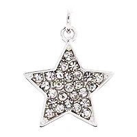 Charmalong™ Silver Plated & Stone Paved Star Charm by Bead Landing™