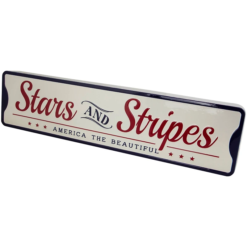 23.5" Stars & Stripes America the Beautiful Metal Wall Sign