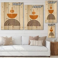 Designart - Abstract Rainbow Sun and Moon In Earth Tones V