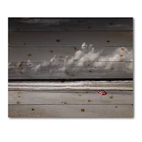 Designart - Monochrome Coastline Under Cloudy Sky