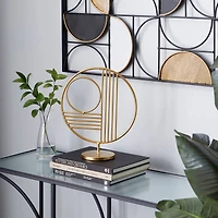 14" Gold Metal Contemporary Abstract Sculpture