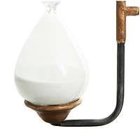 13" Black Metal Suspended Hourglass Timer with Gold Details