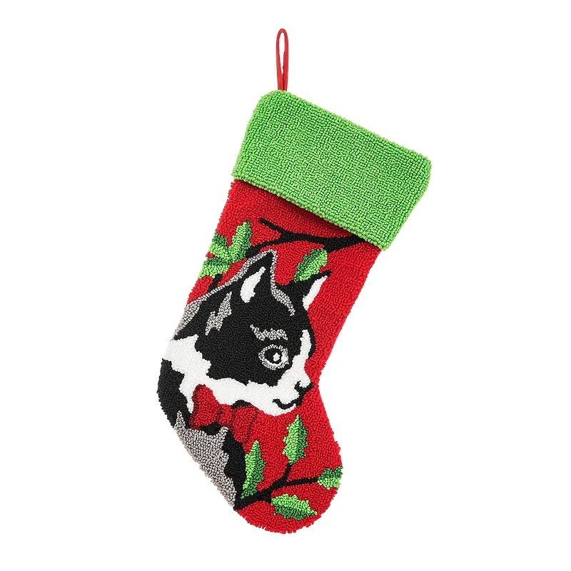 Glitzhome® 20.5" Cat Hooked Stocking