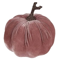 6.25" Pink Velour Pumpkin Fall Harvest Decoration