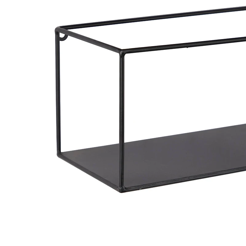 Black Metal Modern Wall Shelf, Set of 2 24", 23"
