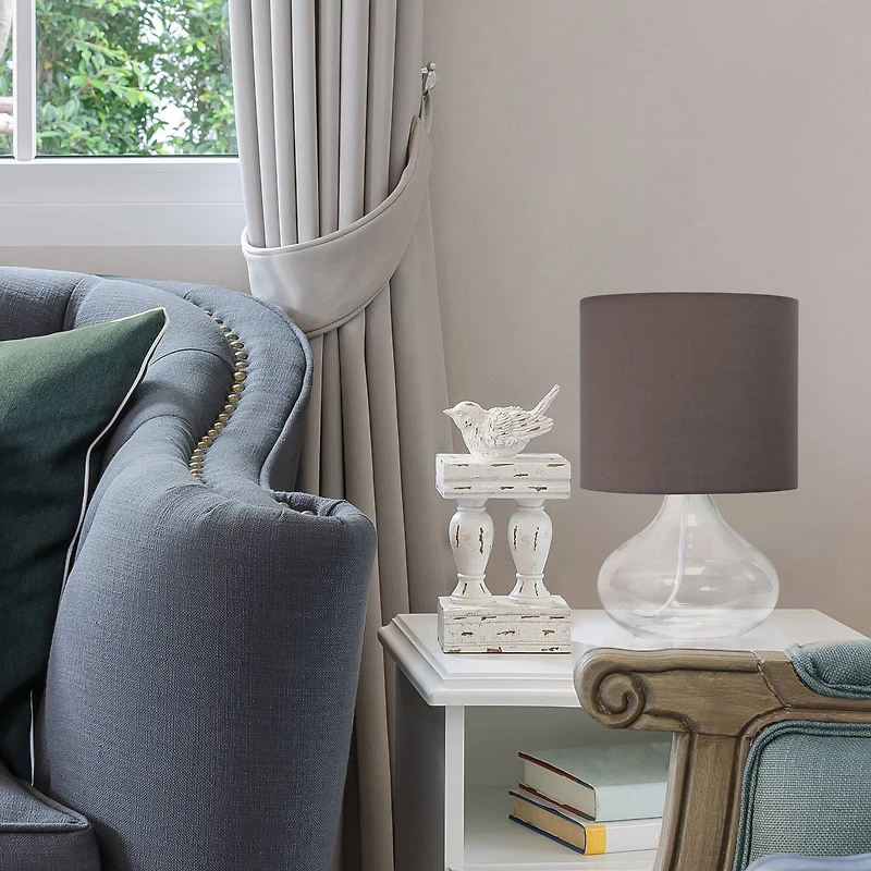 Simple Designs Glass Raindrop Table Lamp