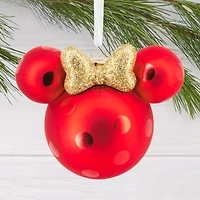 Disney® 4.25" Minnie Mouse Ears Icon Glass Christmas Ornament