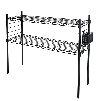 Organize it All Black Steel Etagere Adjustable Shelves