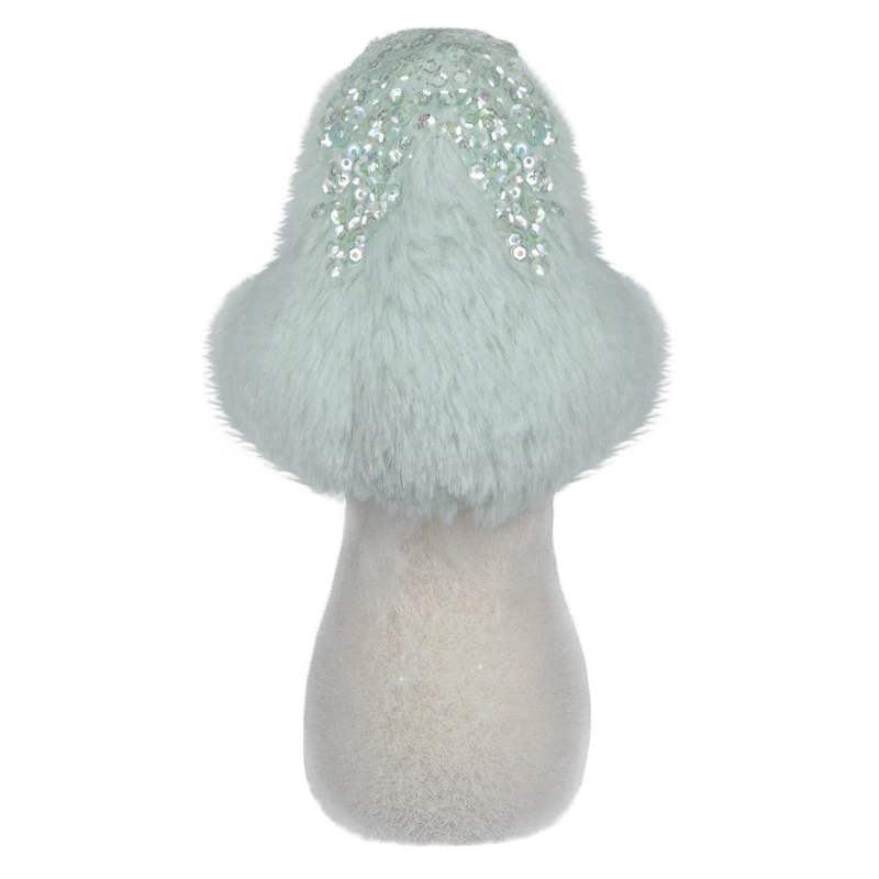 7.5" Light Green Tabletop Mushroom with Sequins