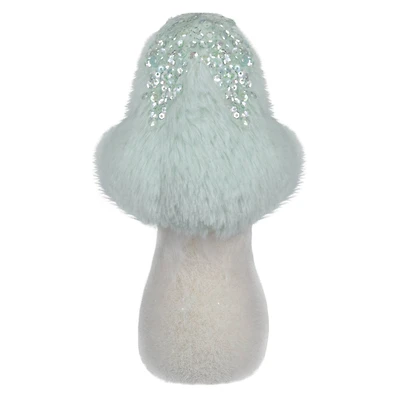 7.5" Light Green Tabletop Mushroom with Sequins