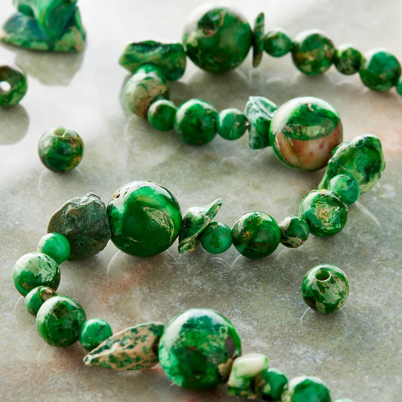 Green Jasper Stone Mix Beads by Bead Landing™