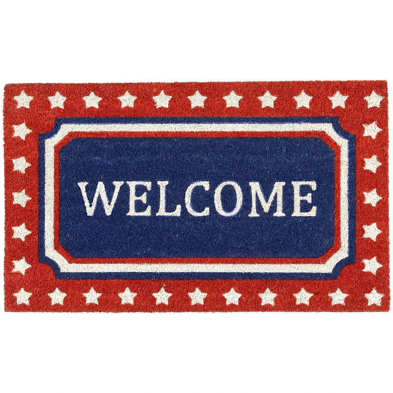 Red, White & Blue Patriotic Welcome Doormat