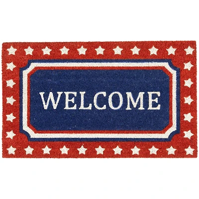 Red, White & Blue Patriotic Welcome Doormat