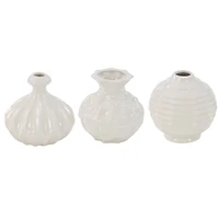White Stoneware Modern Vase Set