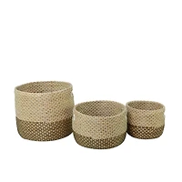Brown Seagrass Bohemian Storage Baskets, 3ct.