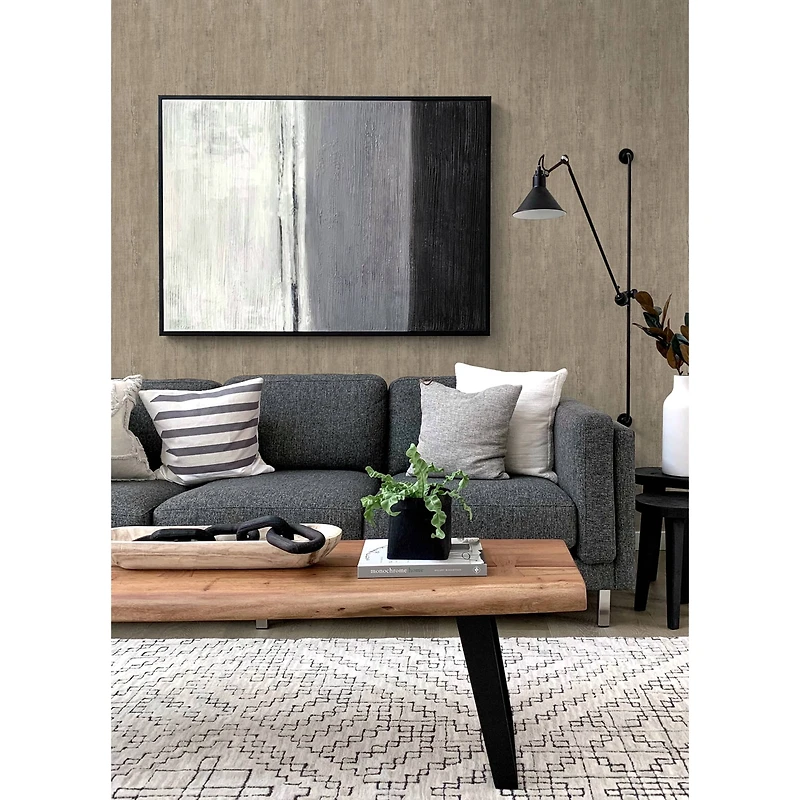 RoomMates Taupe Dimensional Natural Wood Peel & Stick Wallpaper