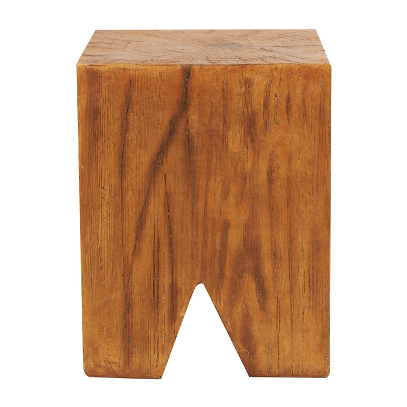 18" Brown Block Outdoor Accent Table
