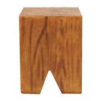 18" Brown Block Outdoor Accent Table