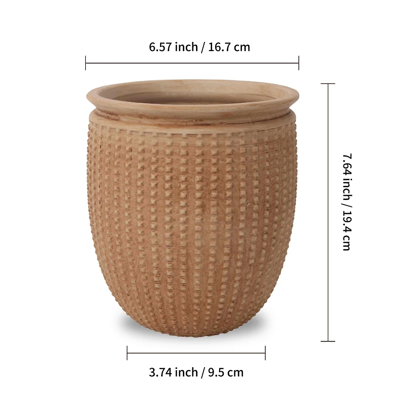 7.5" Terra Cotta Textured Ceramic Pot by Ashland®