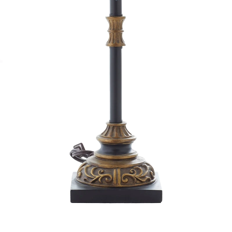 Brass Metal Tuscan Table Lamp, 33" x 10" x 10"