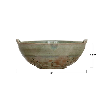 Hello Honey® Aqua Reactive Glaze Stoneware Berry Bowl with Handles