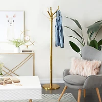 The Novogratz Gold Aluminum Contemporary Coat Rack, 69" x 15" x 15"