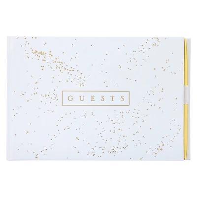 White & Gold Guest Book & Pen Set by Celebrate It™